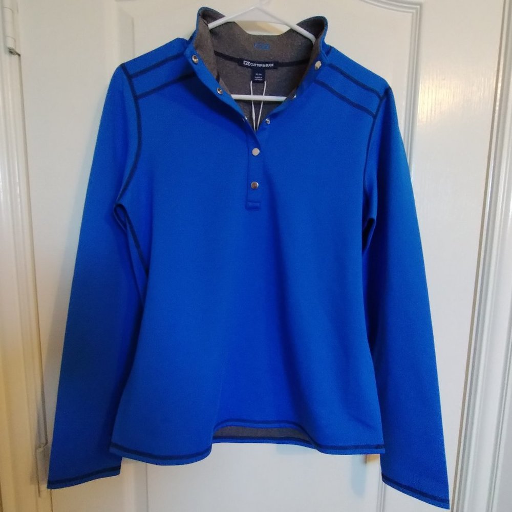 Cutter & Buck Evergreen Reversible Pullover Blue/Grey NWT
